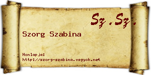Szorg Szabina névjegykártya