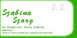 szabina szorg business card